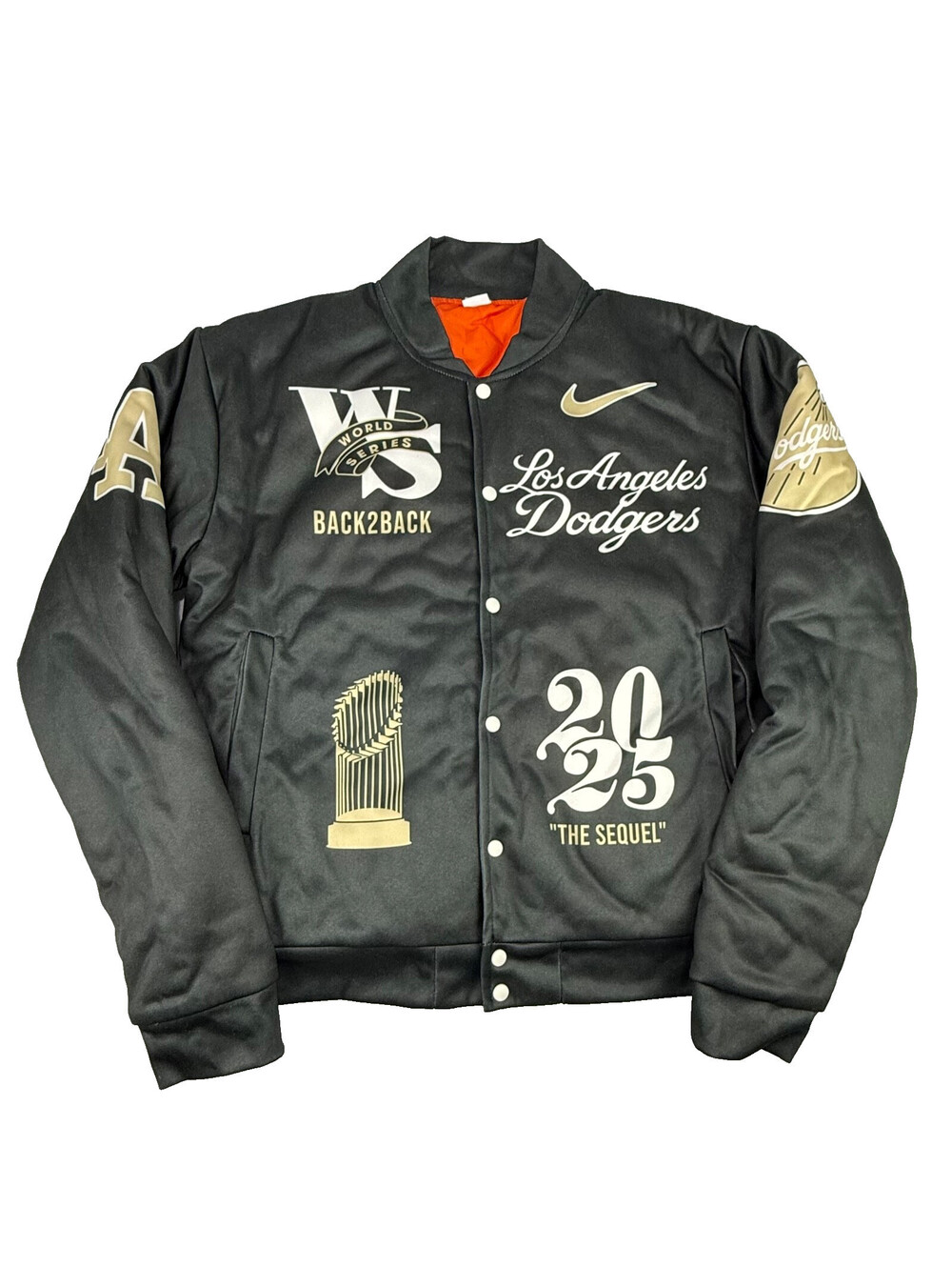 Los Angeles Dodgers World Series Back 2 Back 2025 Sequel Bomber Jacket Size M⁠